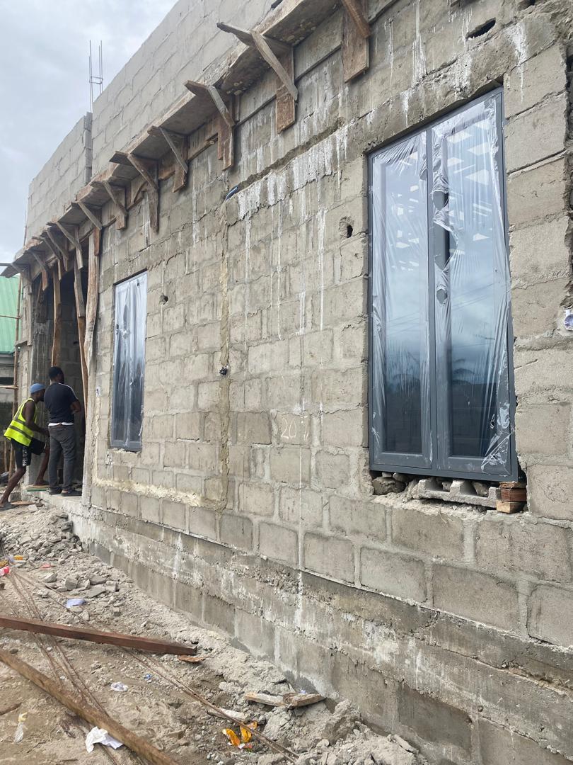 Aluminium sliding windows installation in residential property